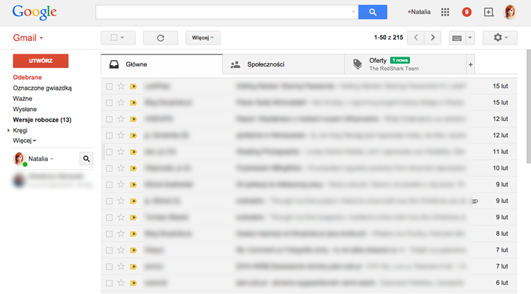 porządek w skrzynce mailowej gmail